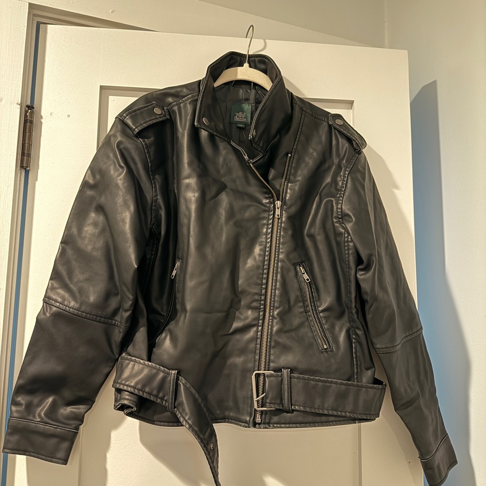 Wild Fable Black Faux Leather Jacket - Small